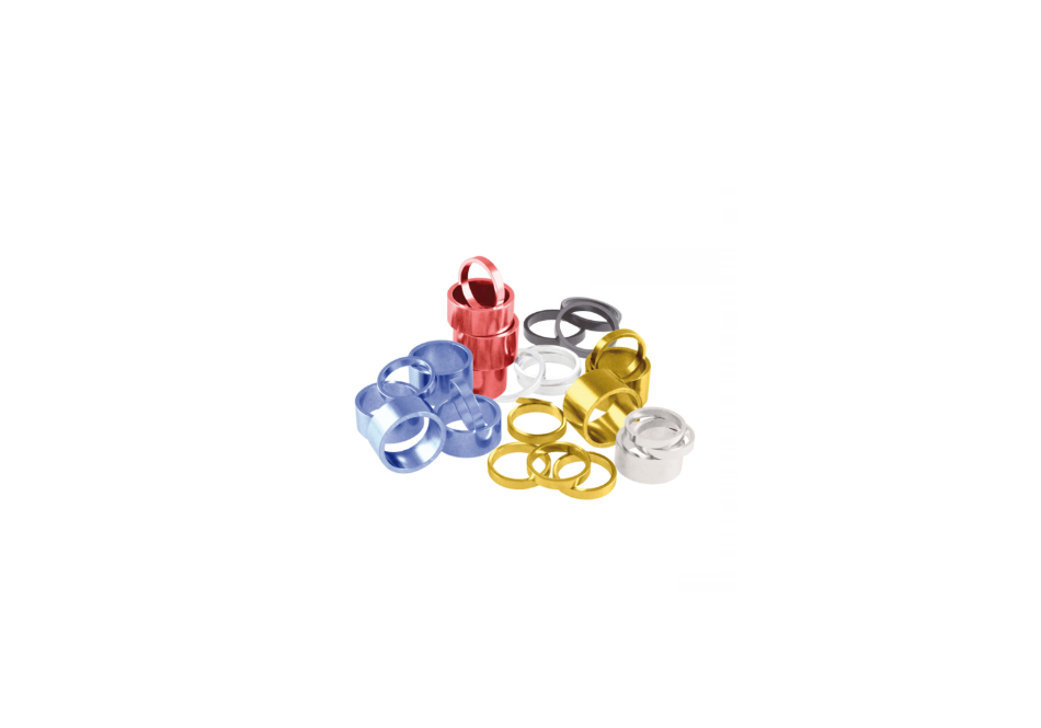 CONFEZIONE DI 10 SPESSORI IN ALLUMINIO 1/8", ALTEZZA 5MM, COLORE BLU