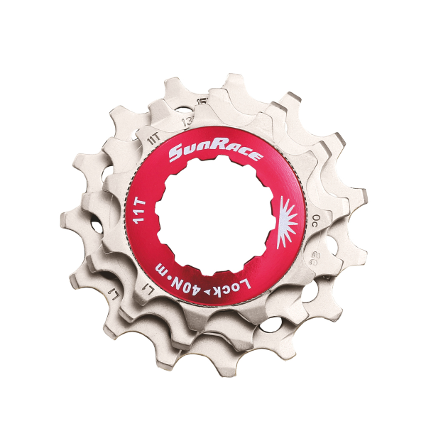 SUNRACE - KIT PER 10 VELOCITÀ GHIERA + 3 PIGNONI (11-13-15) COLORE SILVER