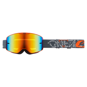O'NEAL B-20 MASCHERINA STRAIN V.22 GRAY/ORANGE - RADIUM RED