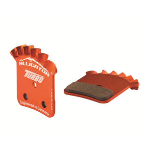 COPPIA PASTIGLIE ALLIGATOR TURBO CON MOLLE, COMPATIBILI SHIMANO SAINT BR-M820, ZEE BR-M640
