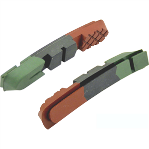 COPPIA PATTINI RICAMBIO "ALLIGATOR" PER MTB V-BRAKE, 72MM TRIPLA MESCOLA