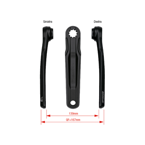 COPPIA PEDIVELLE COMPATIBILI CON BOSCH GEN4, YAMAHA PWX CK-762/IS 170 ISIS BLACK