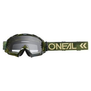 MASCHERINA O'NEAL B-10 GOGGLE CAMO V.22 MILITARY GREEN - CLEAR