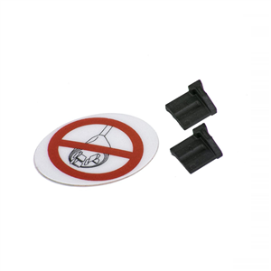 KIT TAPPI CIECHI PER PRESA DI CORRENTE, 2 TAPPI CIECHI E 1 ETICHETTA ADESIVA PER LA CHIUSURA DELLE PRESE DI CORRENTE NON UTILIZZATE DELL'EBIKE