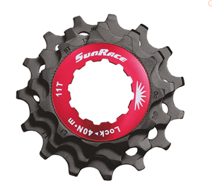 KIT GHIERA + 3 PIGNONI PER CASSETTE SUNRACE 11V HG - 11-15 DENTI, NERO, SH11