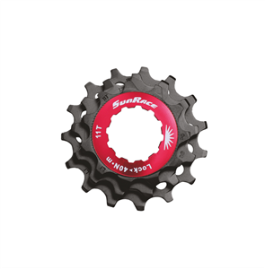 KIT GHIERA + 3 PIGNONI PER CASSETTE SUNRACE 12V HG - 11-15 DENTI, NERO, SH11