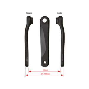 COPPIA PEDIVELLE E-BIKE CK-220/IS WIDER - 165 MM, NERO