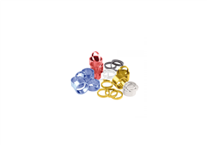CONFEZIONE DI 10 SPESSORI IN ALLUMINIO 1/8", ALTEZZA 5MM, COLORE ORO