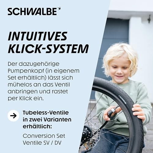 Kit di Conversione Schwalbe Clik Valve SV1 (2x Valvole con Tappo e Chiave)