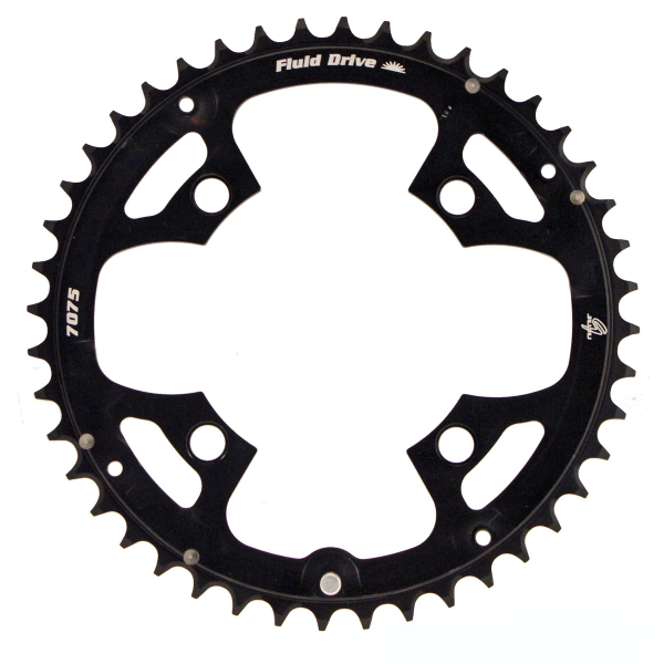 [421578001] Corona BCD 104 MM 4-FORI 2 X 11V - 44 denti, compatibile Shimano, nero