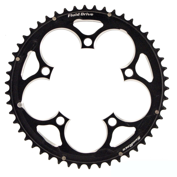 Corona BCD 130 MM 5-FORI 2 X 11V - 53 denti, nero