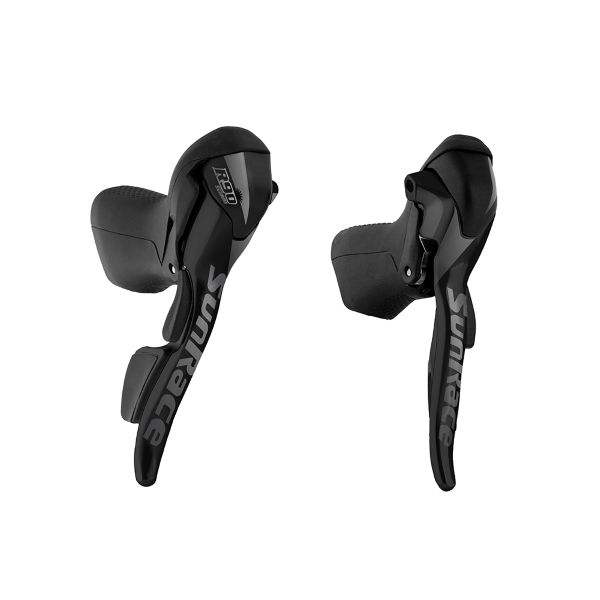 Coppia comandi corsa R91 COMPATIBILE SHIMANO - 2 x 9v, collarino, senza display, nero