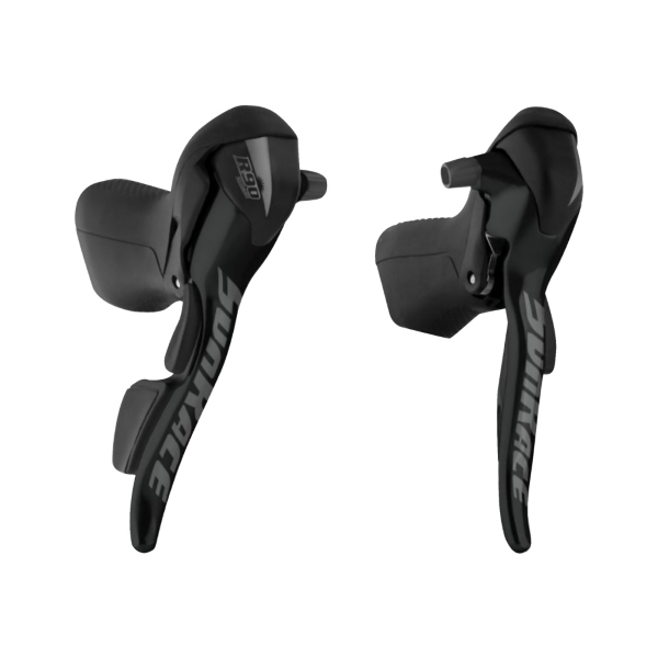 Coppia comandi corsa R91 COMPATIBILE SHIMANO - 3 x 9v, collarino, senza display, nero