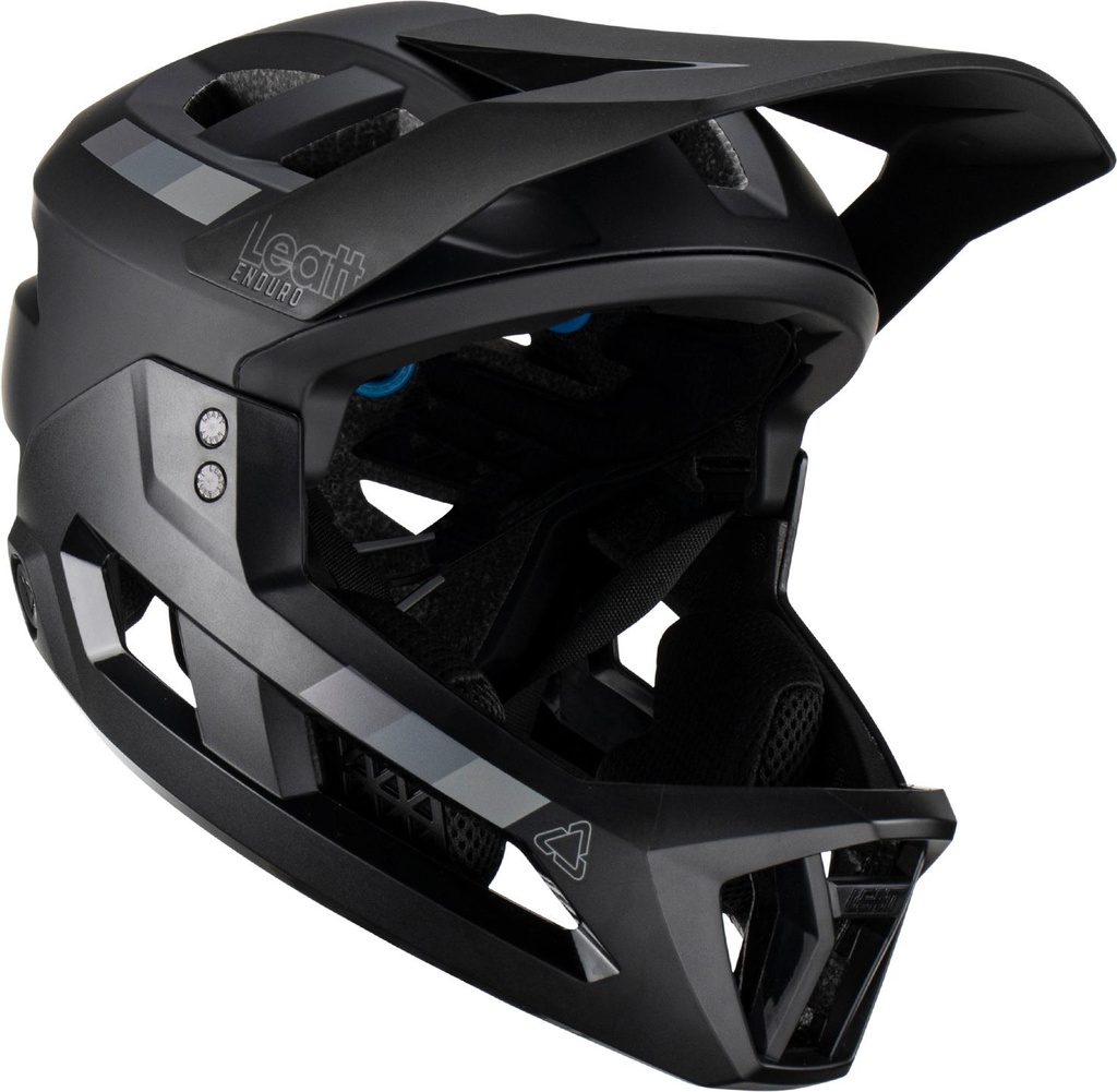 Casco Leatt MTB Enduro 2.0 V23 – Nero Opaco Integrale con Mentoniera Rimovibile
