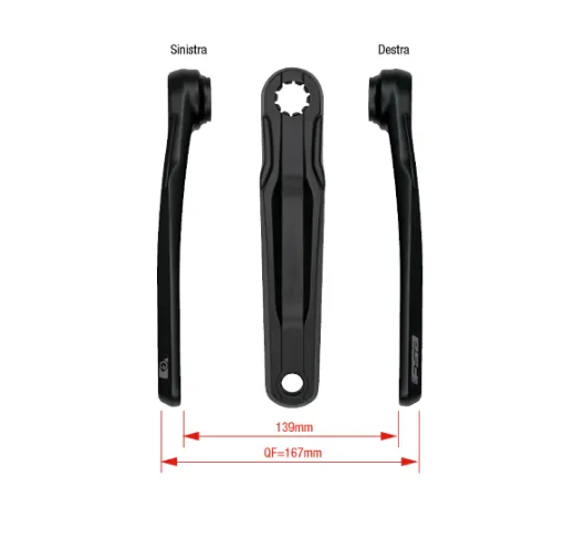 Coppia Pedivelle E-Bike FSA CK-762/IS (160 mm - Perno ISIS - Nero)